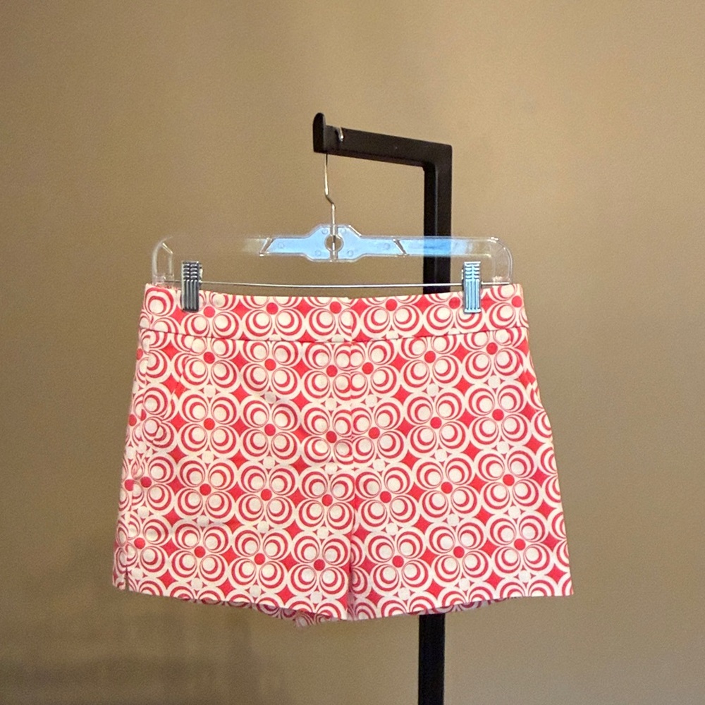 Trina Turk Red and White Geometric Patterned Garment